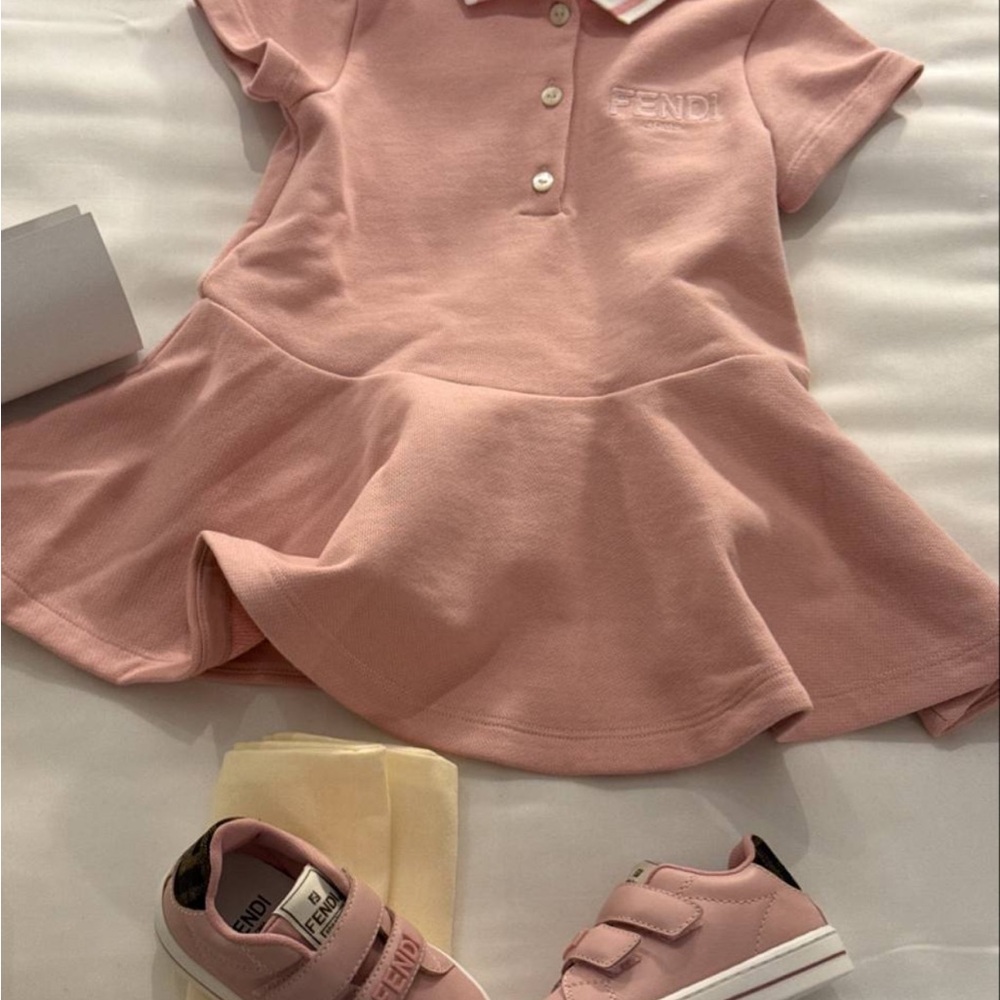 Fendi Blush Pink Polo Dress with Sneakers